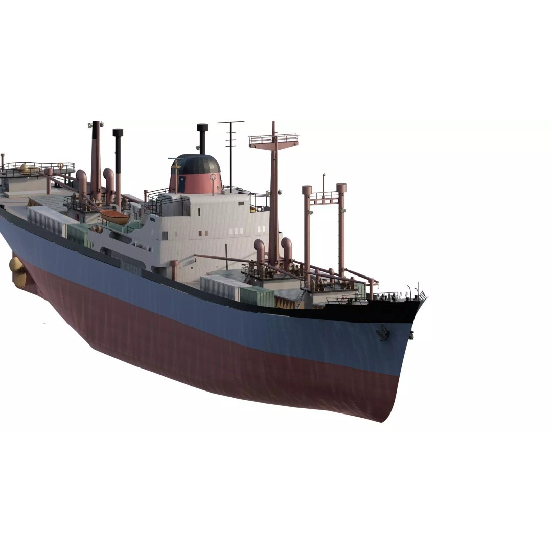 Small German Cargo Ship 3D Model – Detailed Industrial Vessel, Lumion Ready - View 4