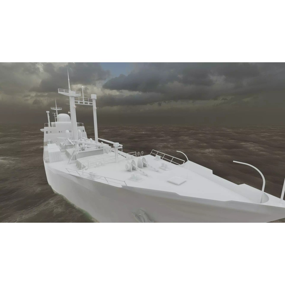 Small German Cargo Ship 3D Model – Detailed Industrial Vessel, Lumion Ready - View 44