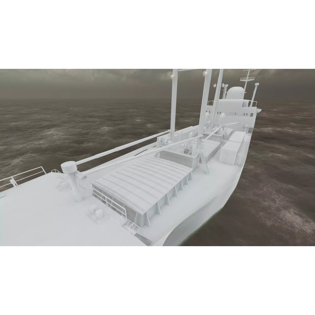Small German Cargo Ship 3D Model – Detailed Industrial Vessel, Lumion Ready - View 45