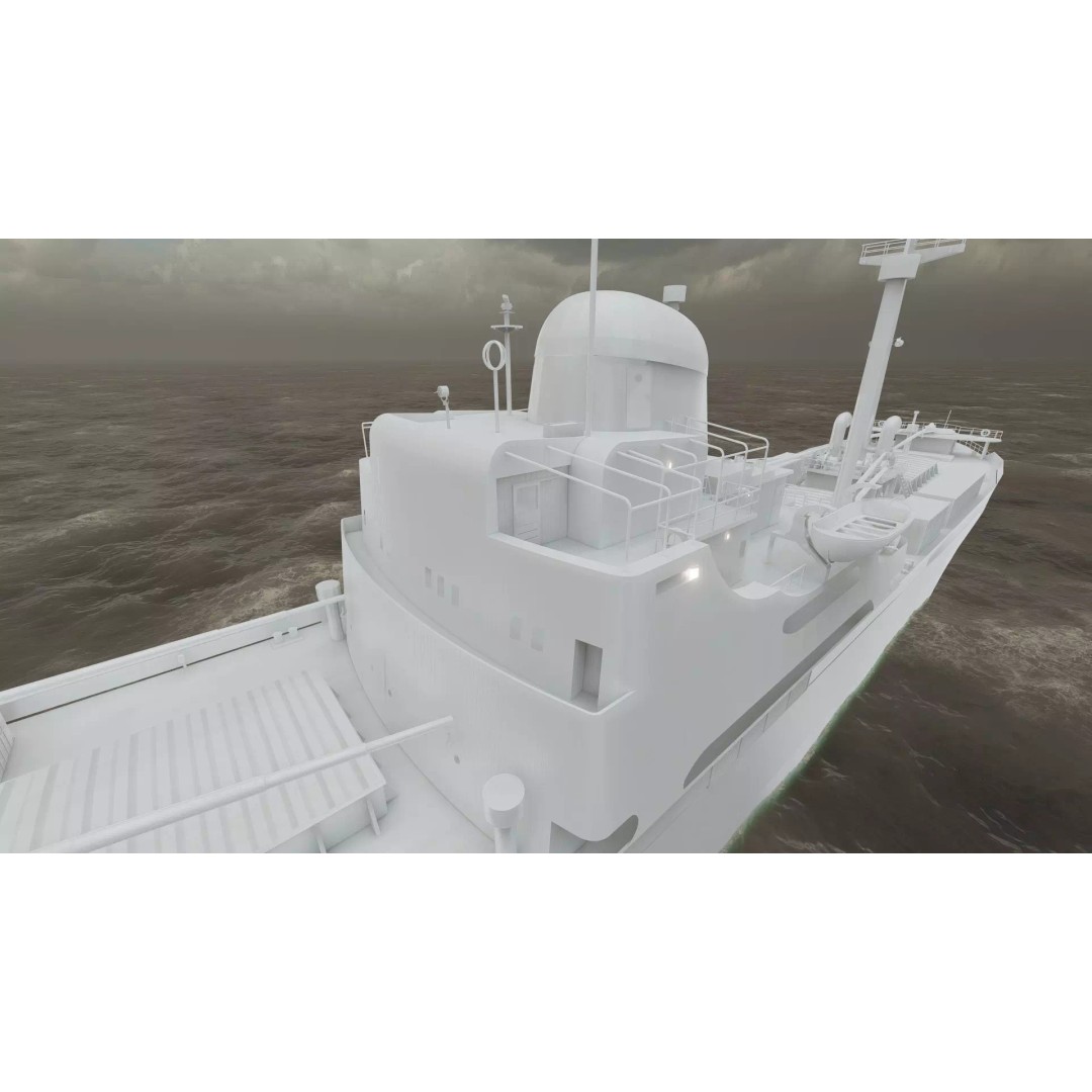 Small German Cargo Ship 3D Model – Detailed Industrial Vessel, Lumion Ready - View 47