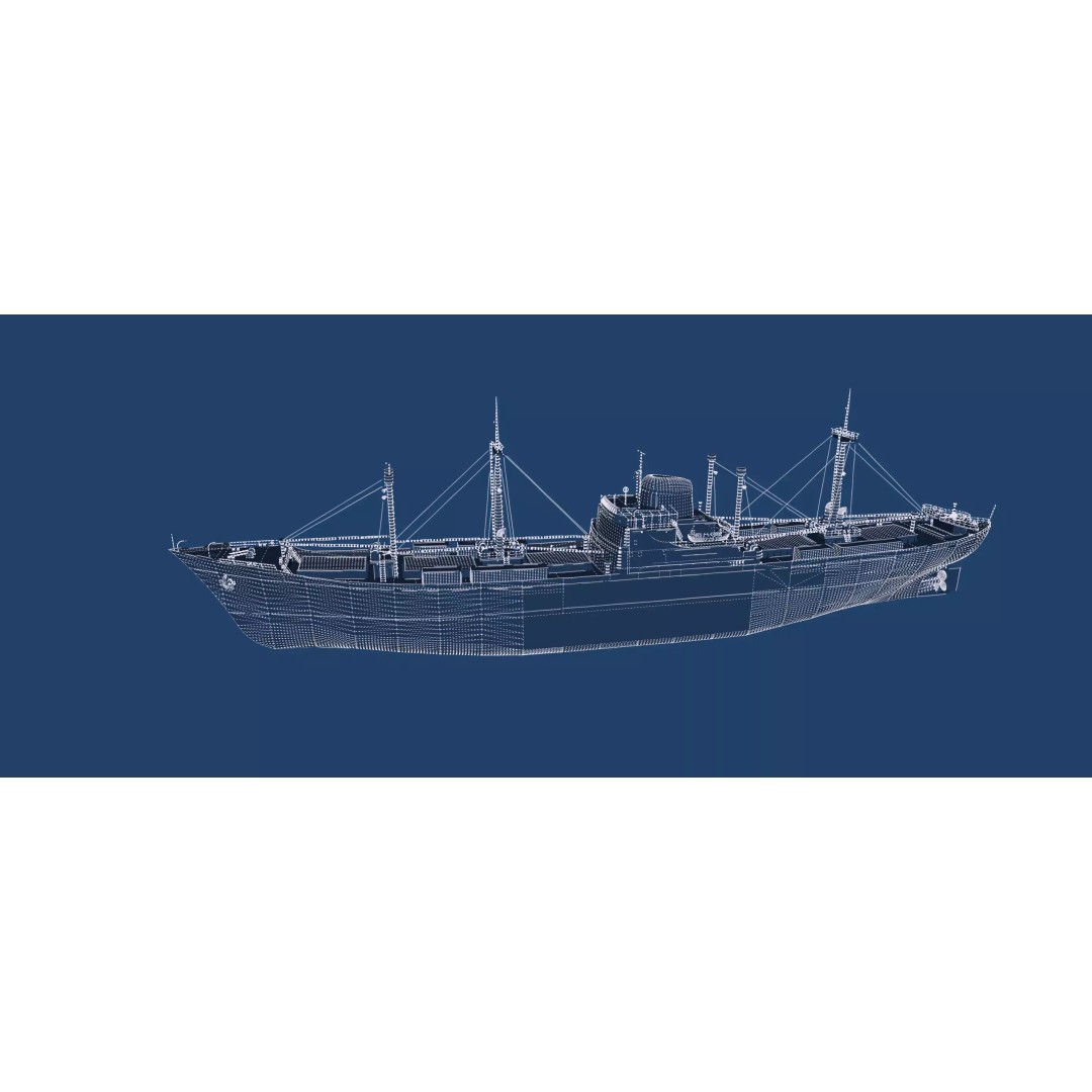 Small German Cargo Ship 3D Model – Detailed Industrial Vessel, Lumion Ready - View 48