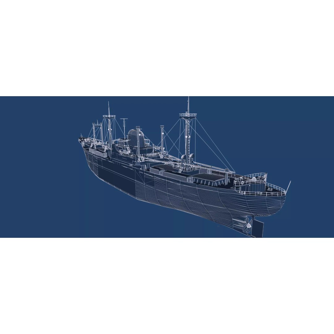 Small German Cargo Ship 3D Model – Detailed Industrial Vessel, Lumion Ready - View 49