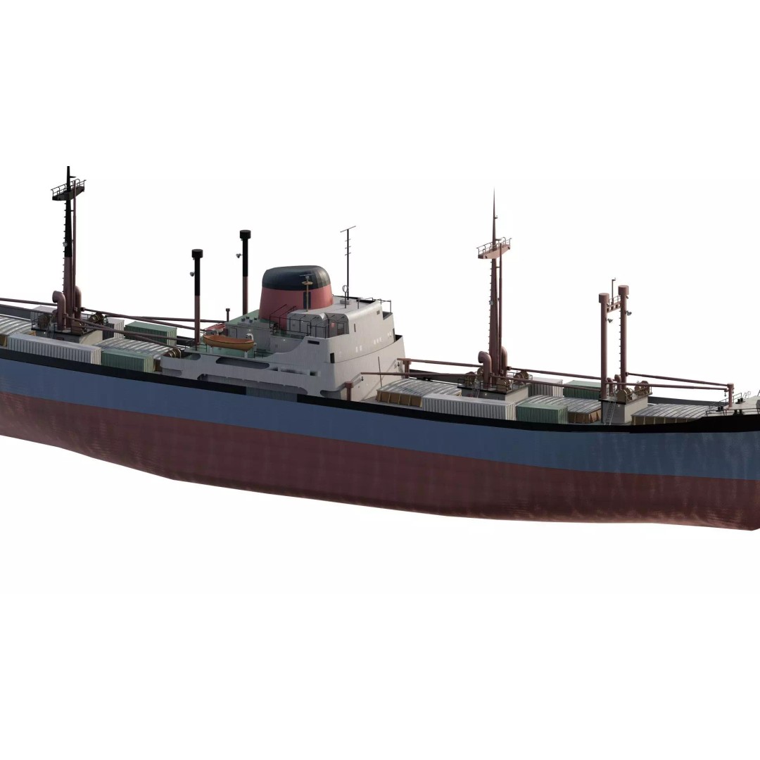 Small German Cargo Ship 3D Model – Detailed Industrial Vessel, Lumion Ready - View 5