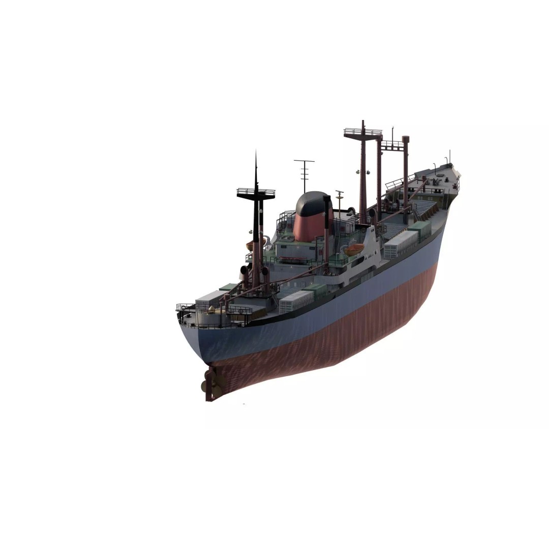 Small German Cargo Ship 3D Model – Detailed Industrial Vessel, Lumion Ready - View 7