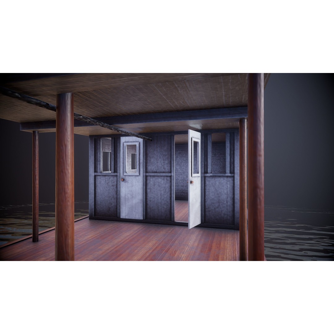 Steam Ship 3D Model – Low Poly Game Asset, FBX, PBR Textures - View 9