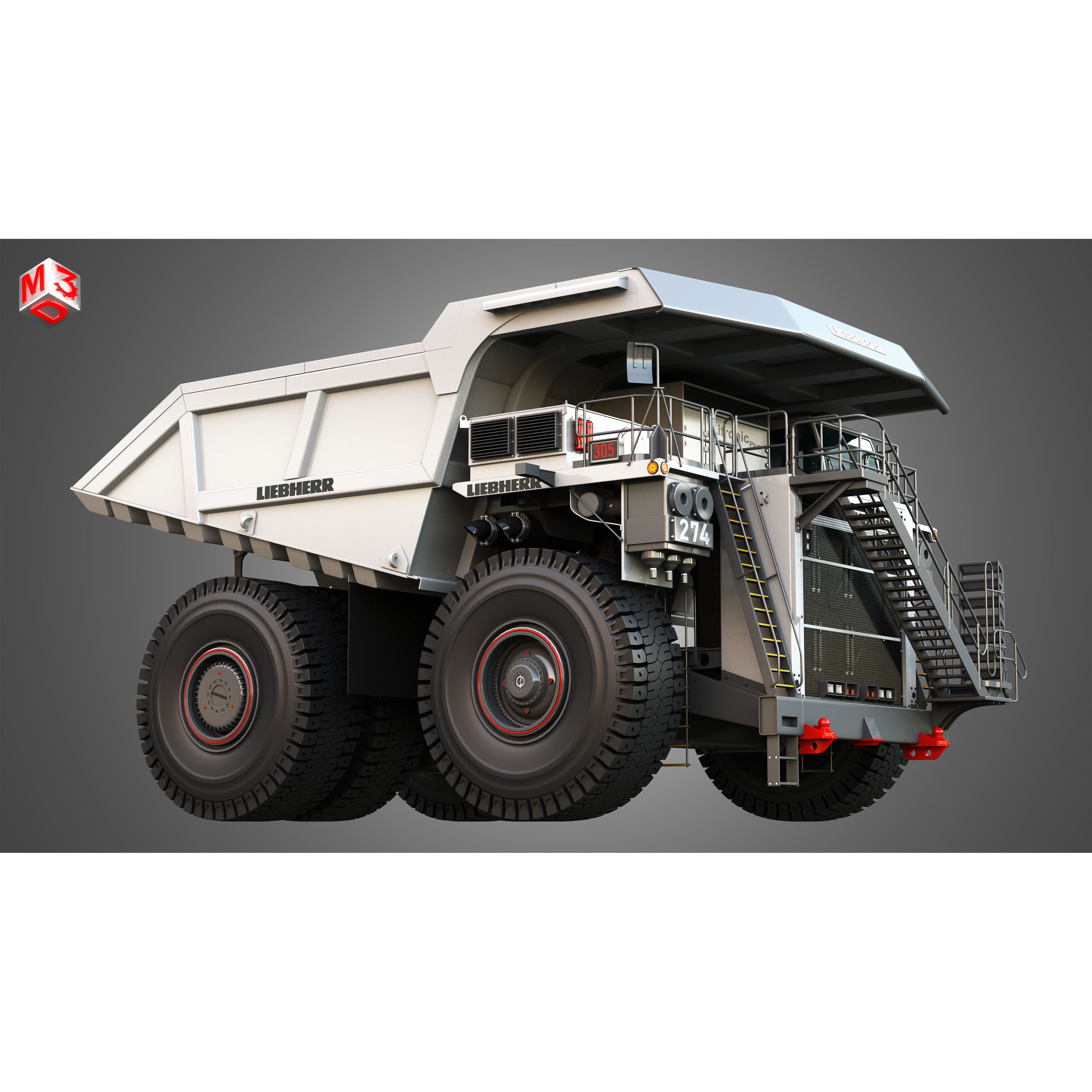 Liebherr T274 - High-Detail Mining Dump Truck 3D Model - View 10