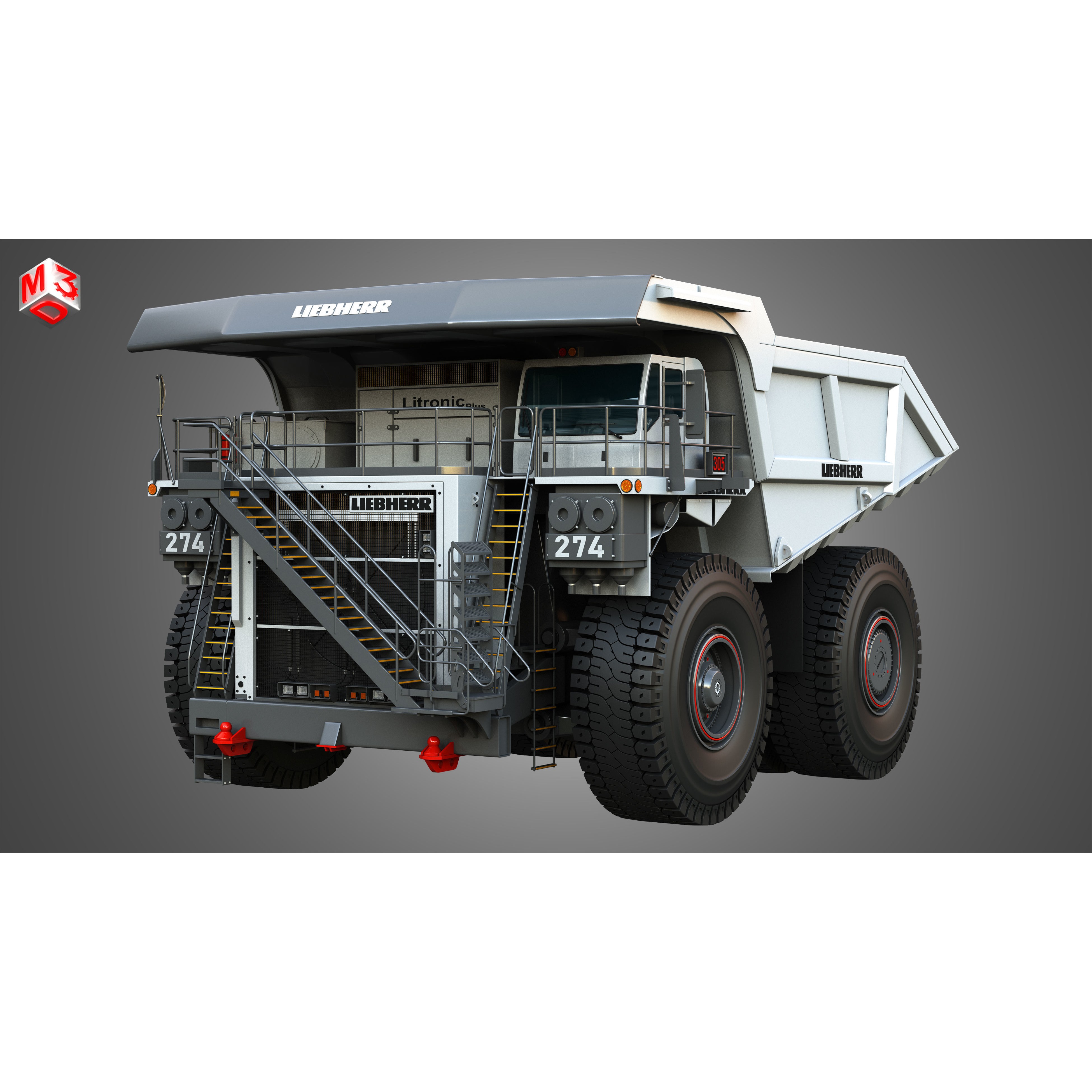 Liebherr T274 - High-Detail Mining Dump Truck 3D Model - View 12