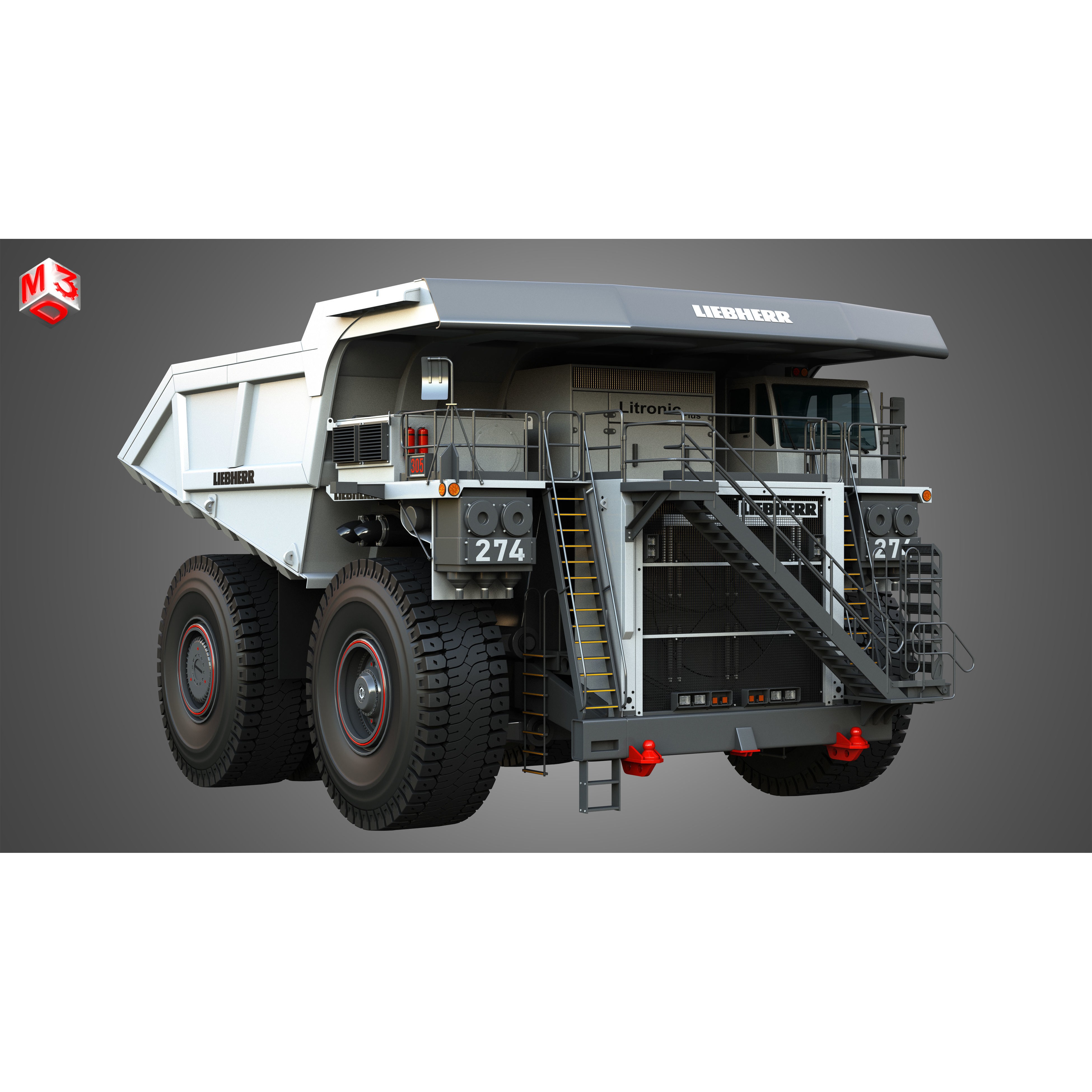 Liebherr T274 - High-Detail Mining Dump Truck 3D Model - View 14