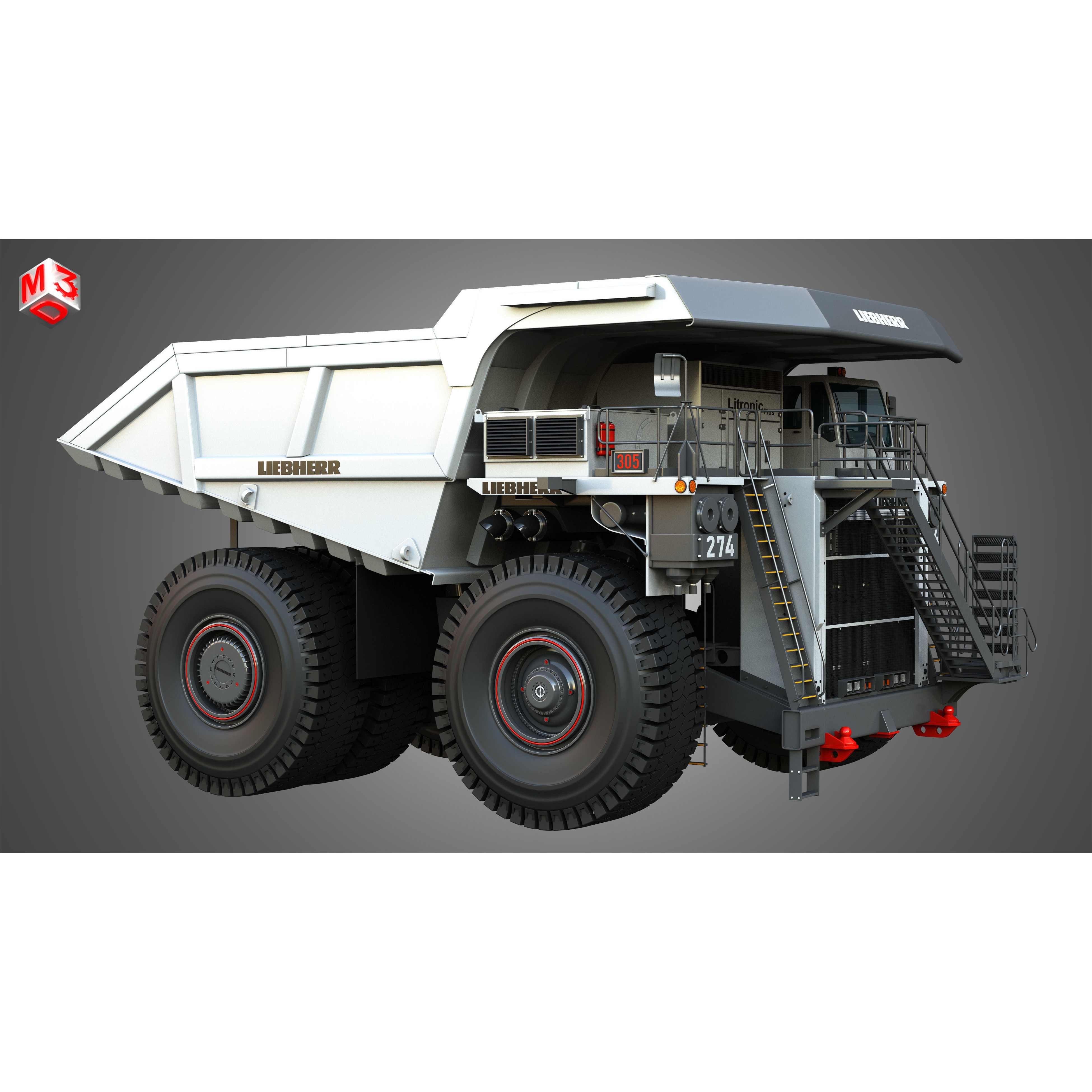 Liebherr T274 - High-Detail Mining Dump Truck 3D Model - View 18