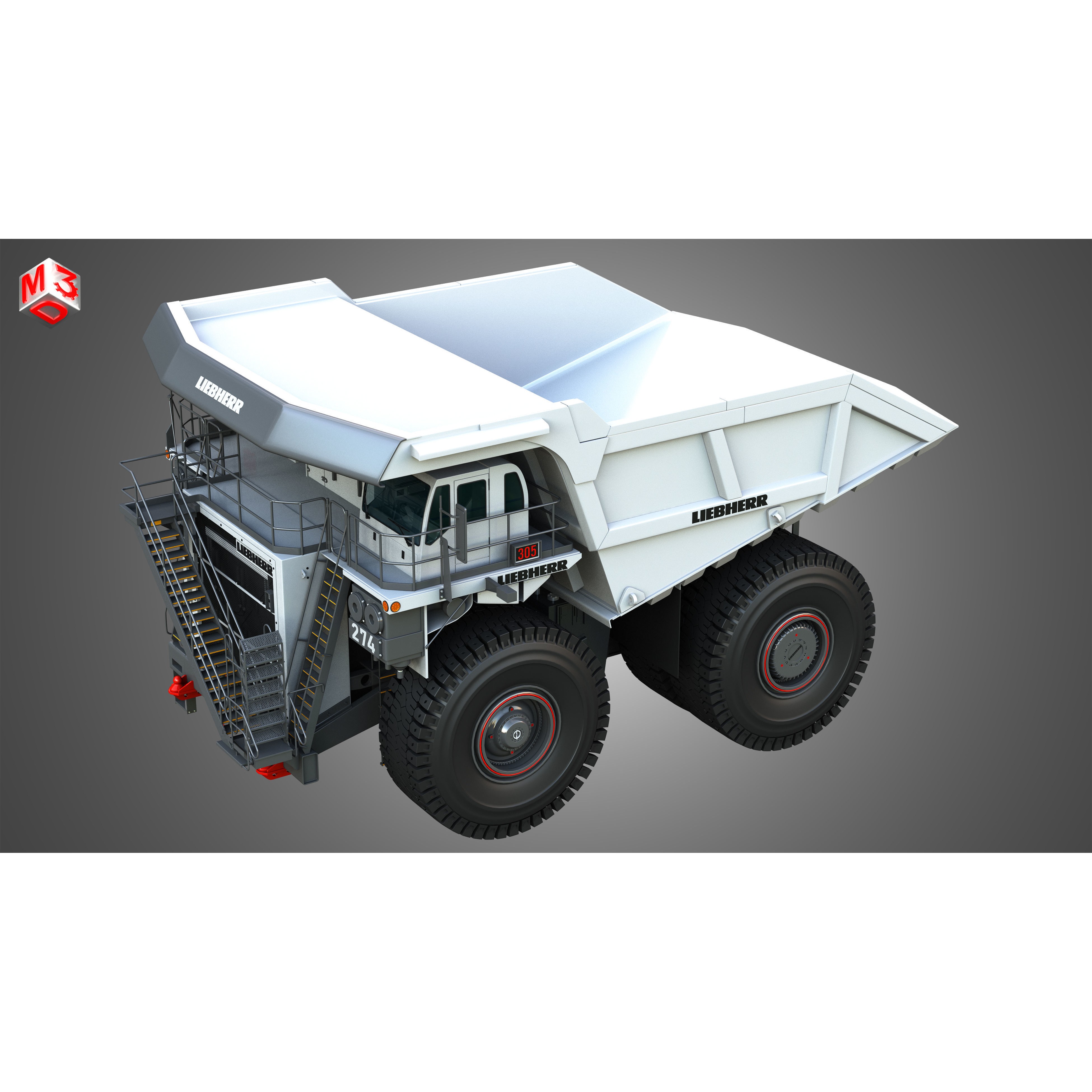 Liebherr T274 - High-Detail Mining Dump Truck 3D Model - View 20