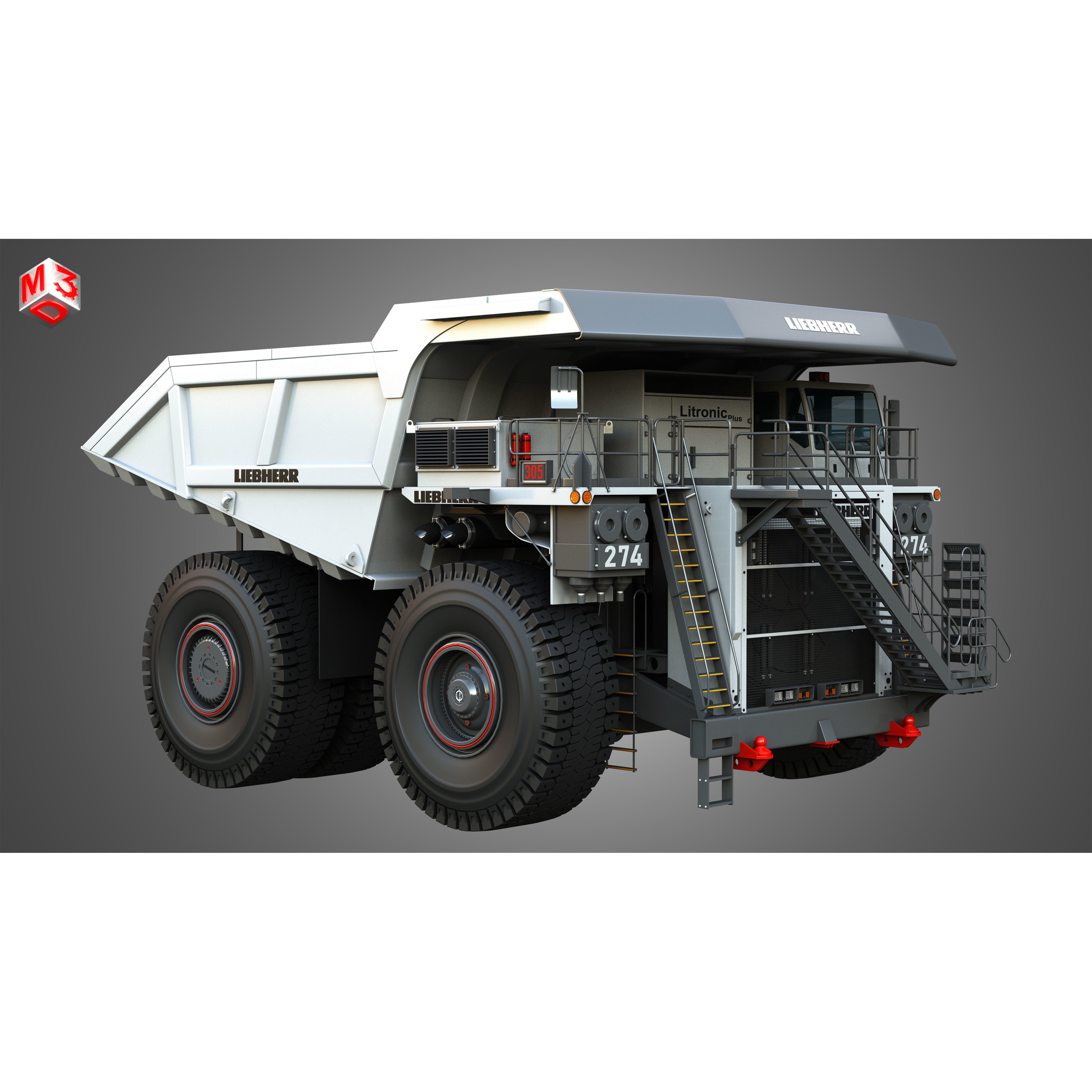 Liebherr T274 - High-Detail Mining Dump Truck 3D Model - View 4