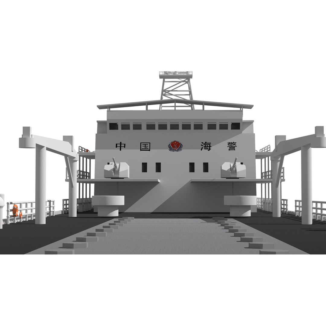 China Coast Guard Tug 25 3D Model – Military Watercraft, FBX, OBJ - View 10