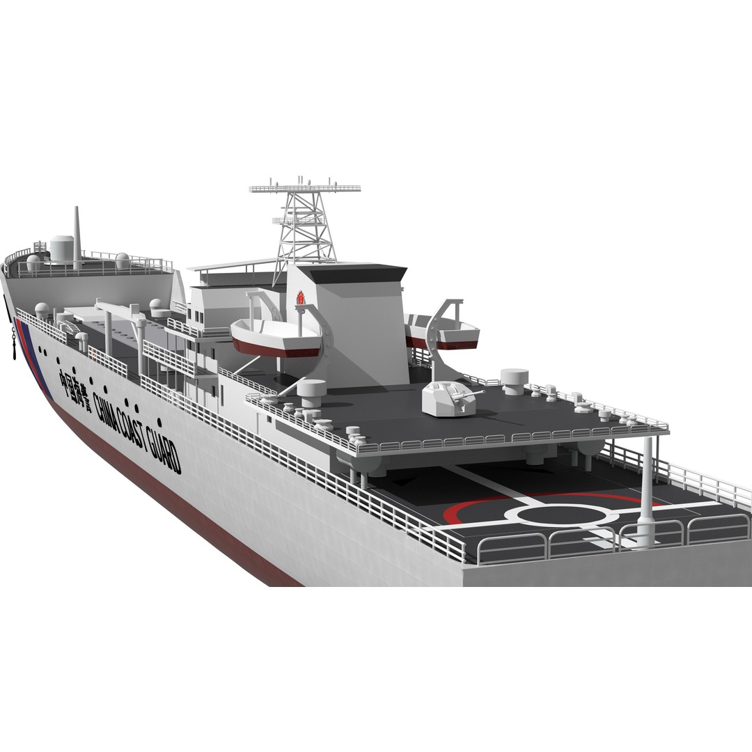 China Coast Guard Tug 25 3D Model – Military Watercraft, FBX, OBJ - View 12