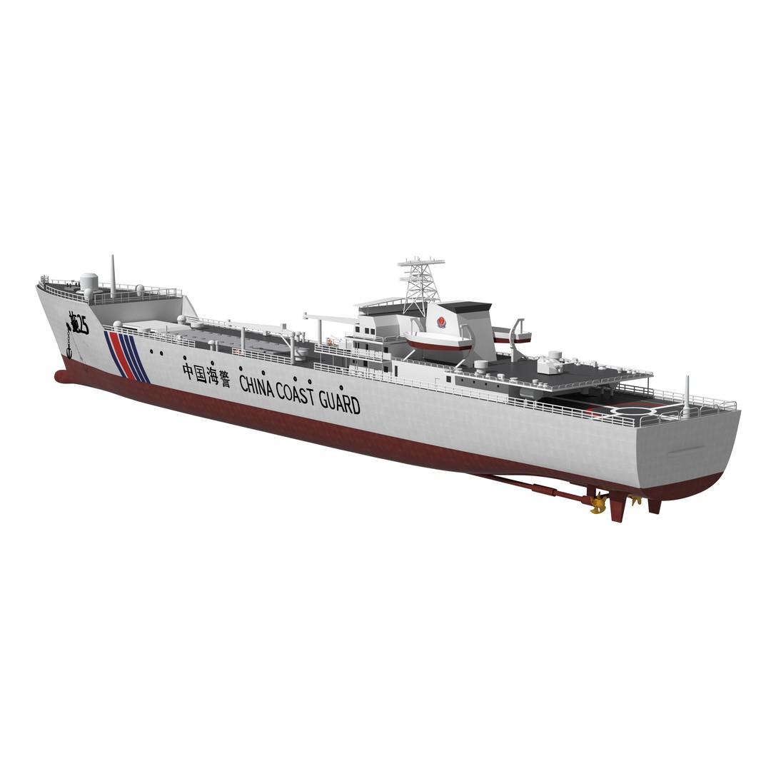 China Coast Guard Tug 25 3D Model – Military Watercraft, FBX, OBJ - View 13