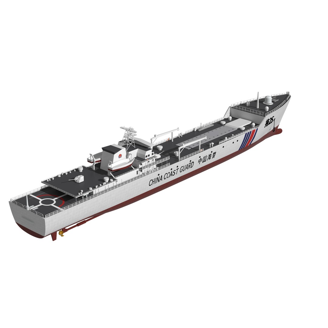 China Coast Guard Tug 25 3D Model – Military Watercraft, FBX, OBJ - View 14