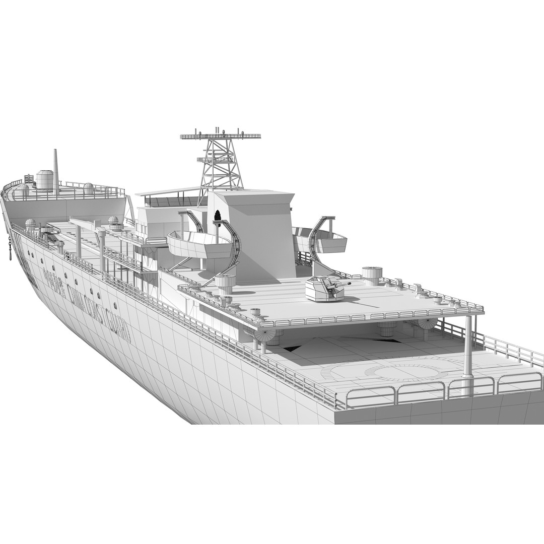 China Coast Guard Tug 25 3D Model – Military Watercraft, FBX, OBJ - View 26