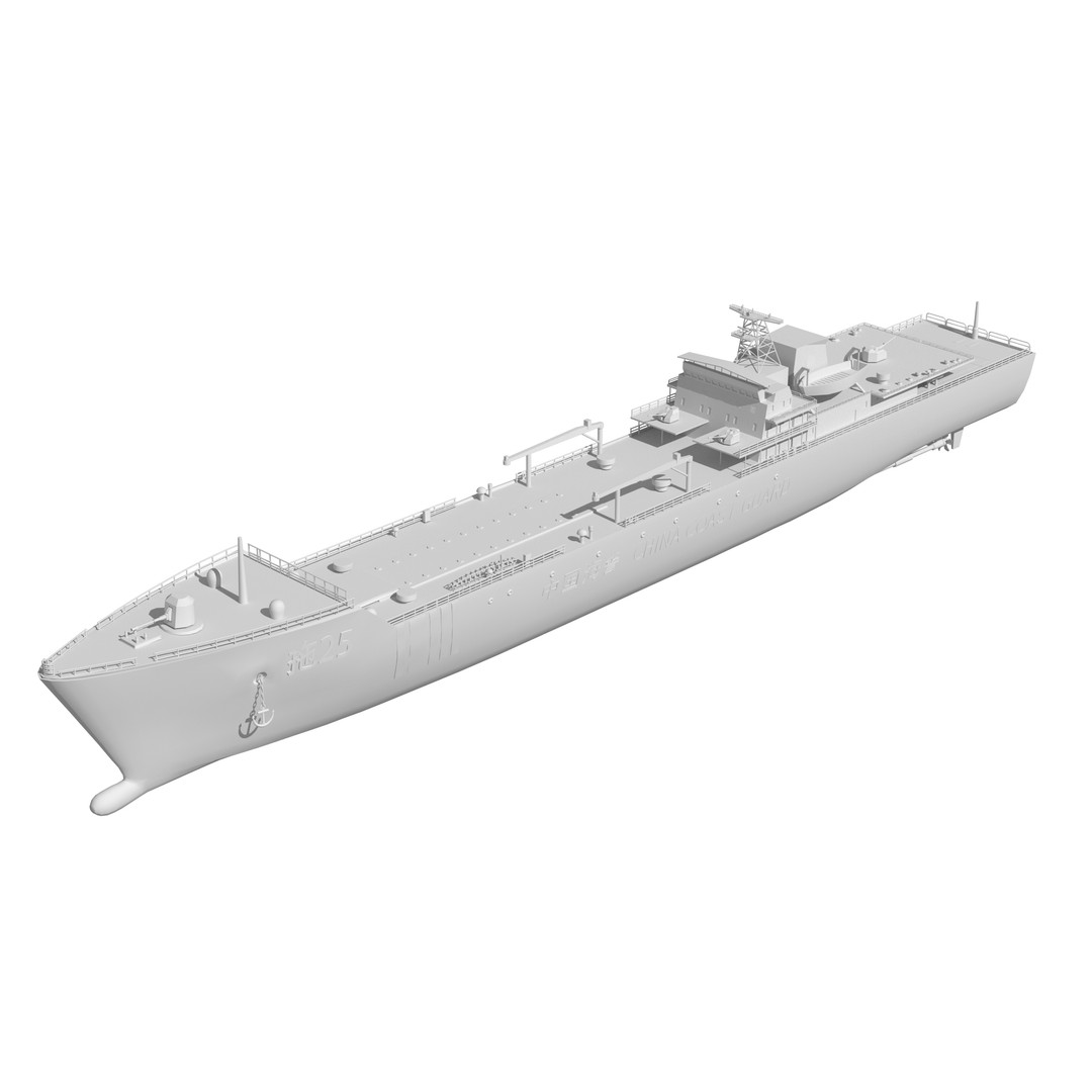 China Coast Guard Tug 25 3D Model – Military Watercraft, FBX, OBJ - View 31
