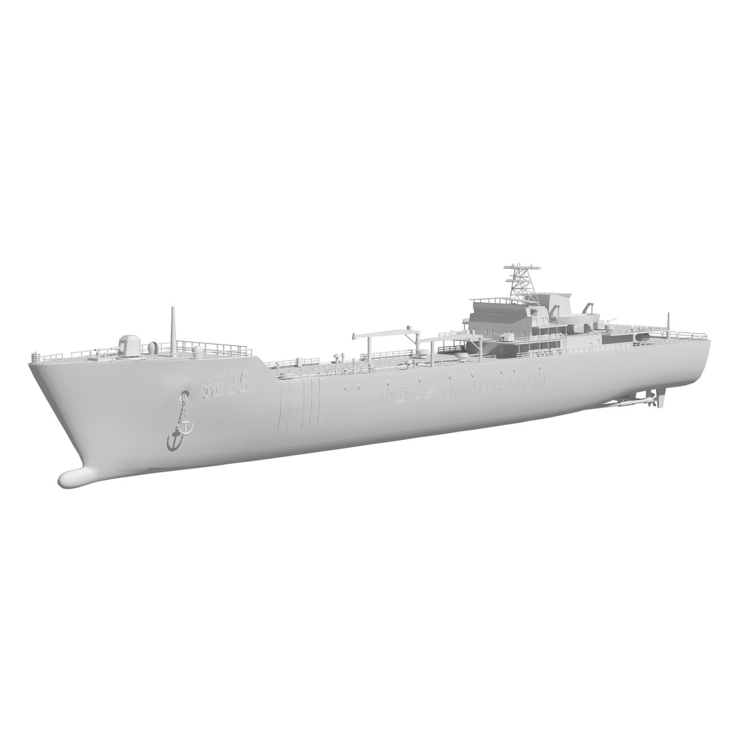 China Coast Guard Tug 25 3D Model – Military Watercraft, FBX, OBJ - View 33