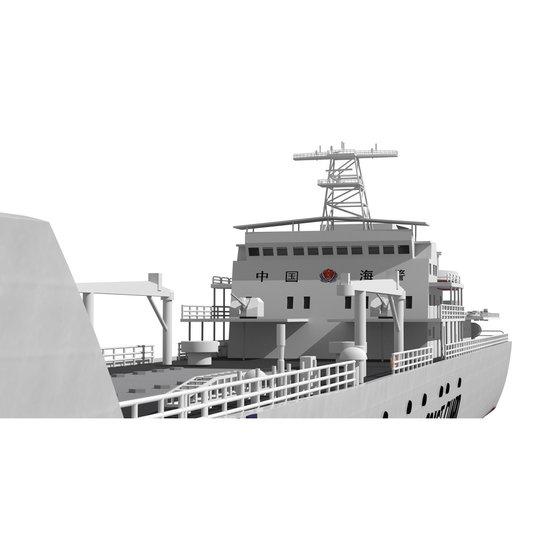 China Coast Guard Tug 25 3D Model – Military Watercraft, FBX, OBJ - View 9