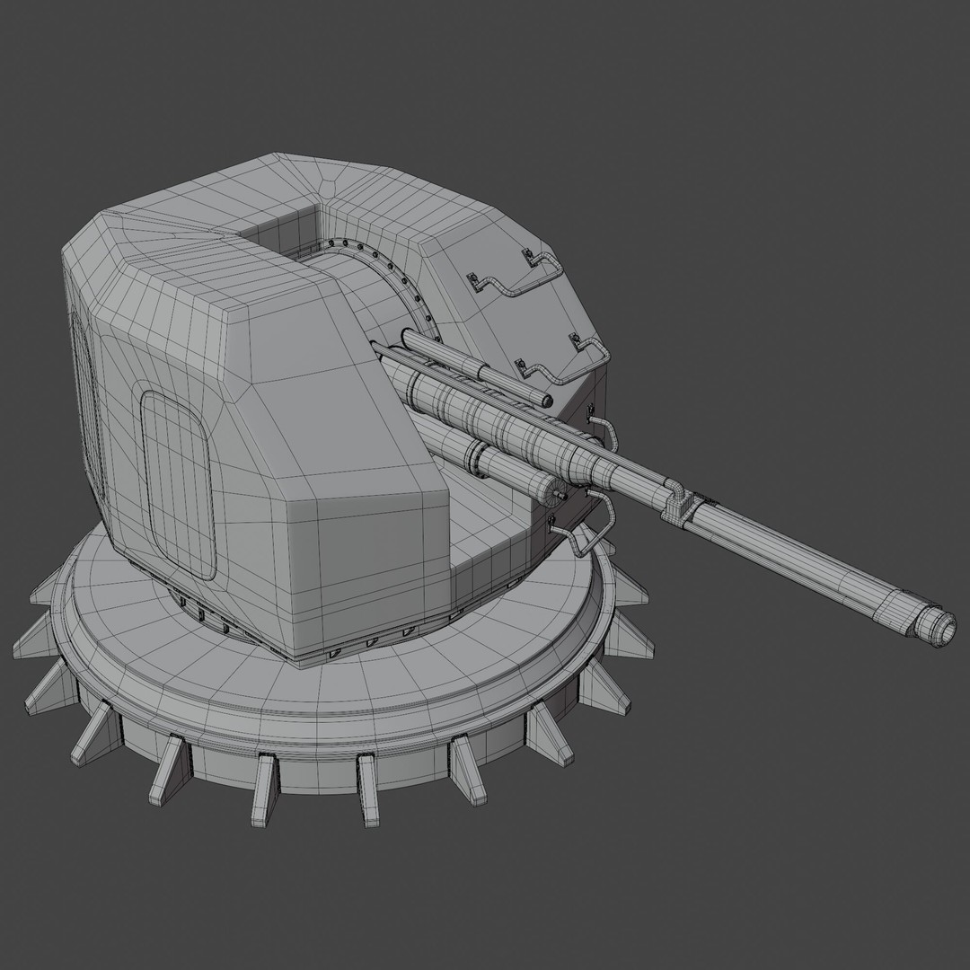 Military Ship Gun 3D Model – High Poly PBR Asset, FBX, Blender - View 10