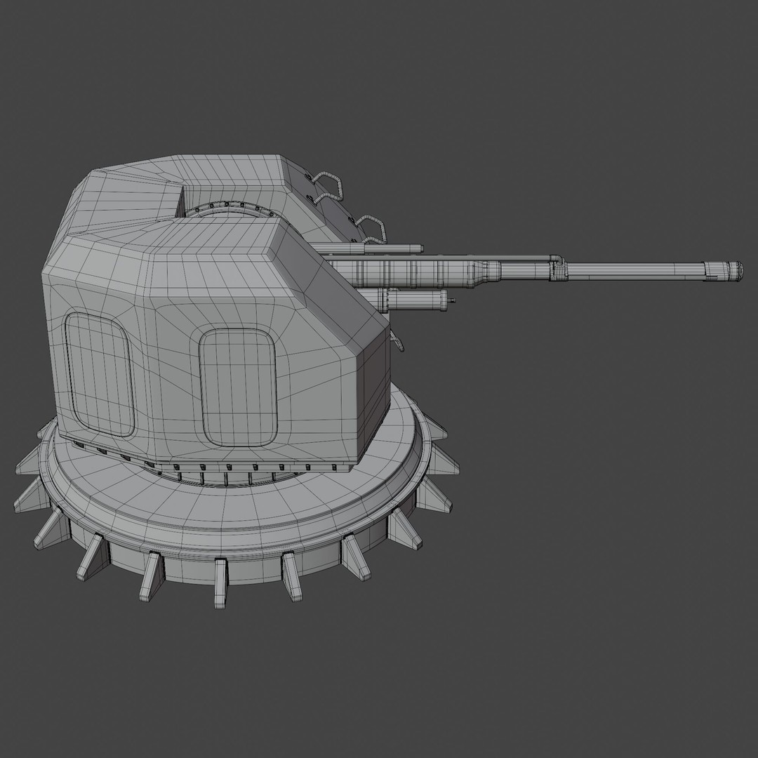 Military Ship Gun 3D Model – High Poly PBR Asset, FBX, Blender - View 11