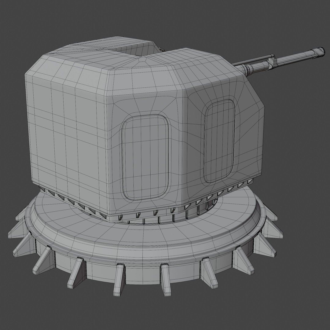 Military Ship Gun 3D Model – High Poly PBR Asset, FBX, Blender - View 12