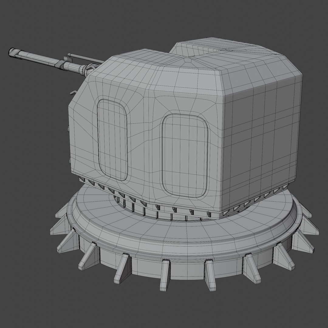 Military Ship Gun 3D Model – High Poly PBR Asset, FBX, Blender - View 14