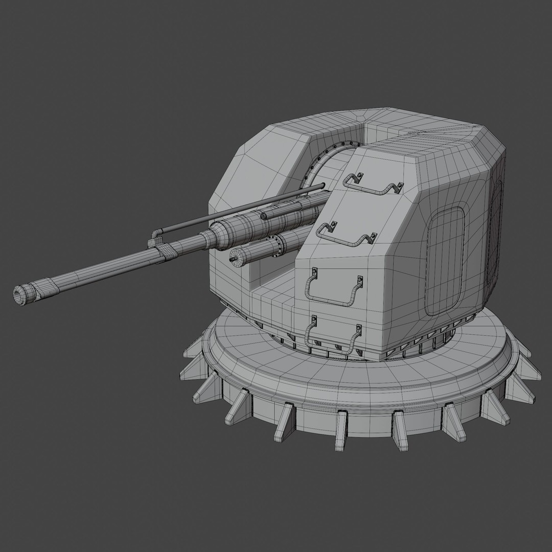 Military Ship Gun 3D Model – High Poly PBR Asset, FBX, Blender - View 16
