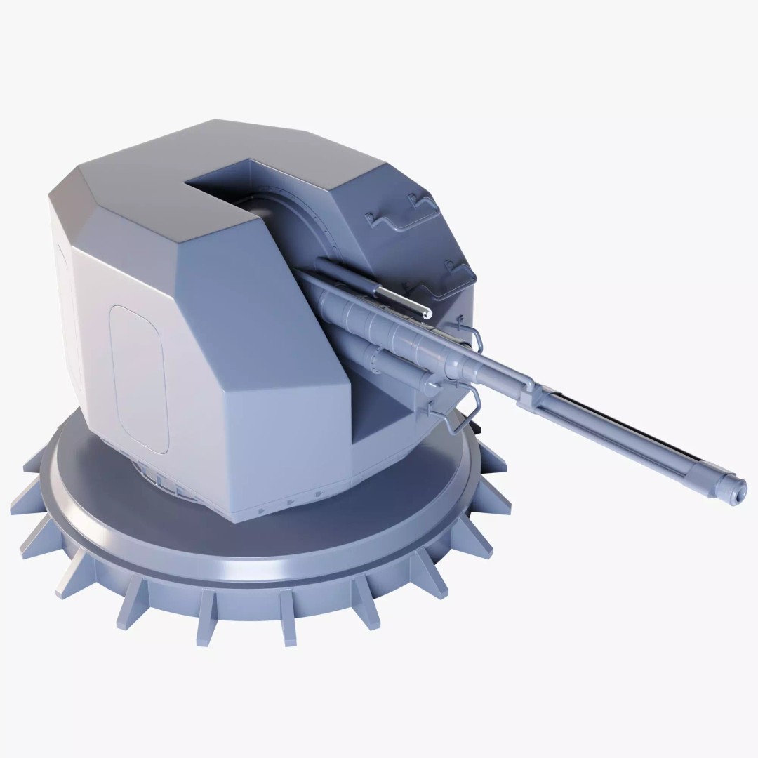 Military Ship Gun 3D Model – High Poly PBR Asset, FBX, Blender - View 2