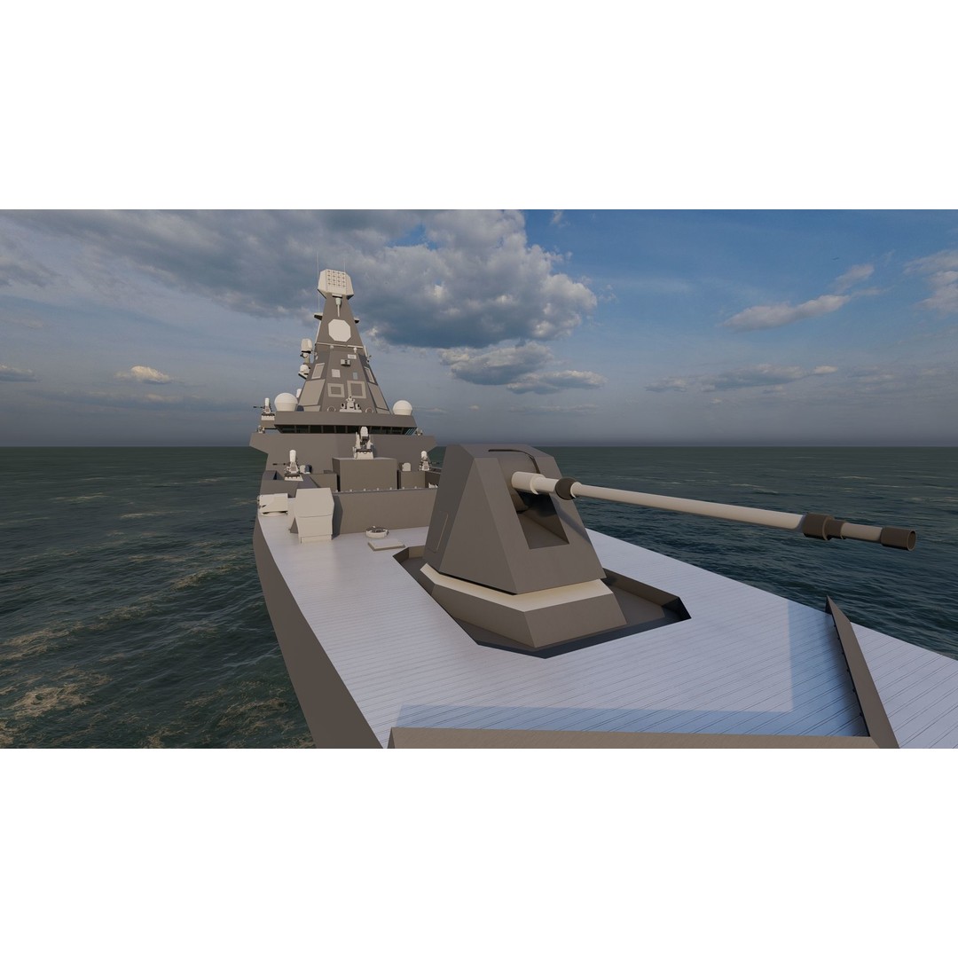 Frigate 3D Model – Military Vessel with Rigging and Textures - View 12