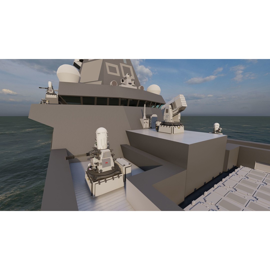 Frigate 3D Model – Military Vessel with Rigging and Textures - View 13