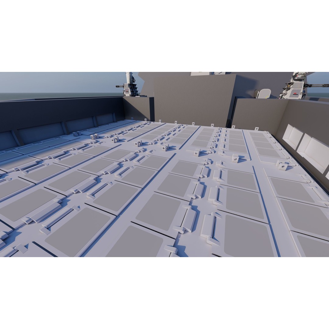 Frigate 3D Model – Military Vessel with Rigging and Textures - View 14