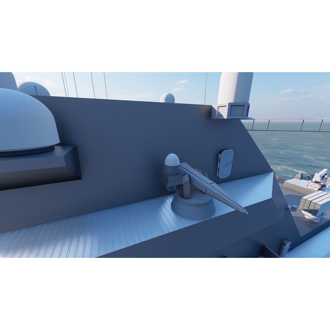 Frigate 3D Model – Military Vessel with Rigging and Textures - View 17