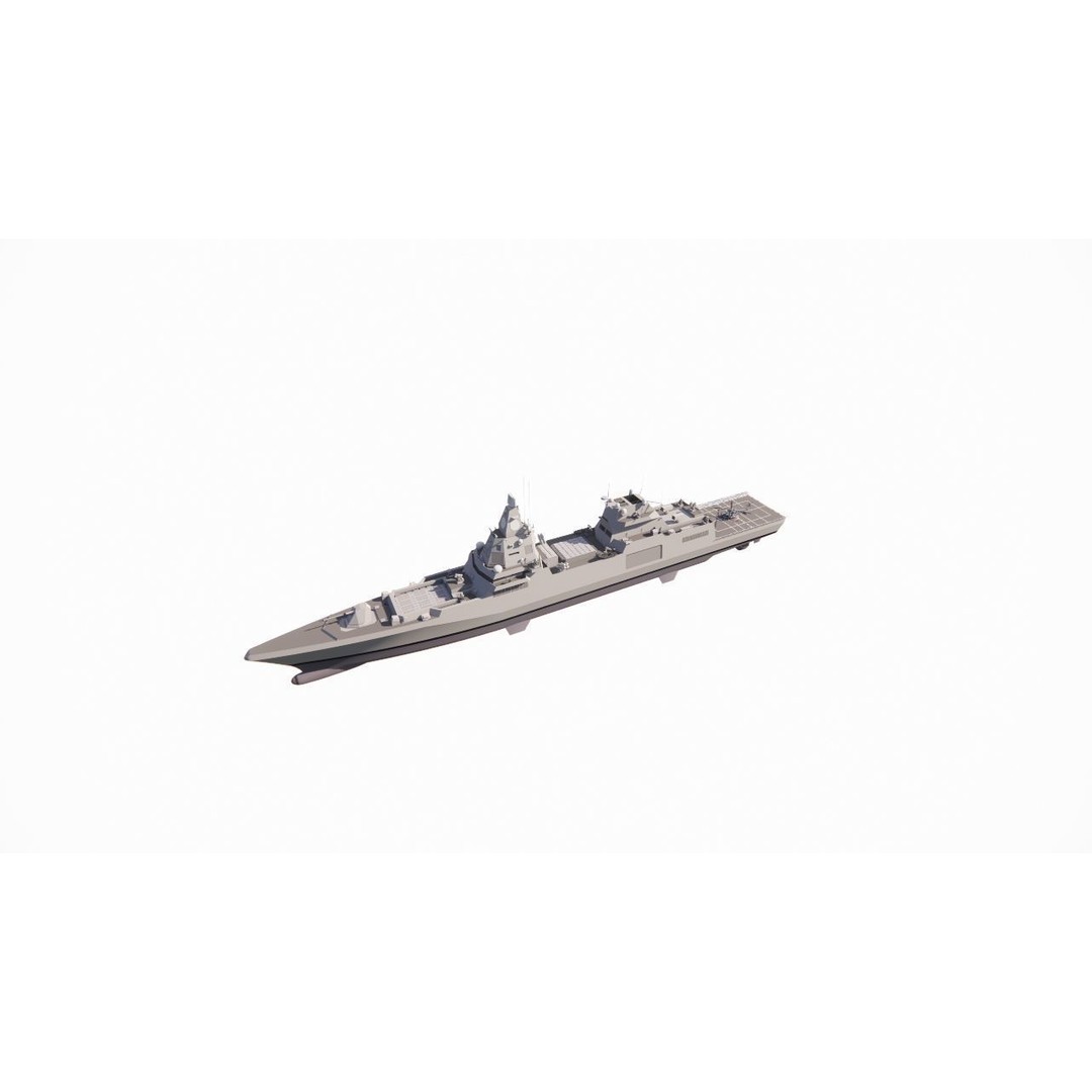 Frigate 3D Model – Military Vessel with Rigging and Textures - View 19