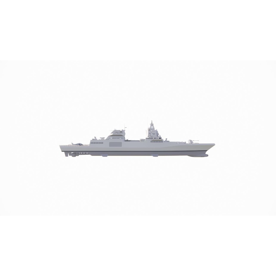 Frigate 3D Model – Military Vessel with Rigging and Textures - View 22