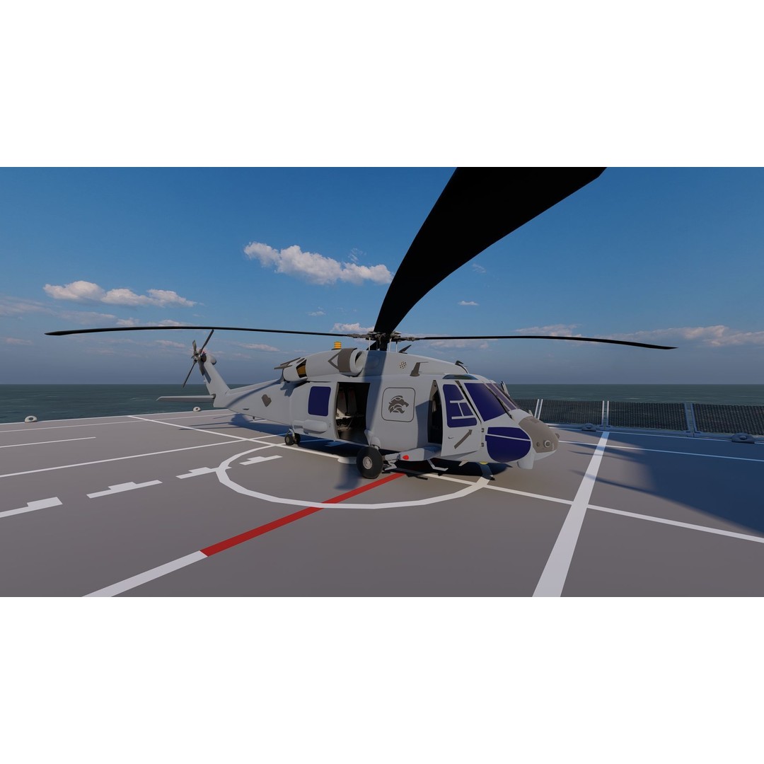 Frigate 3D Model – Military Vessel with Rigging and Textures - View 6