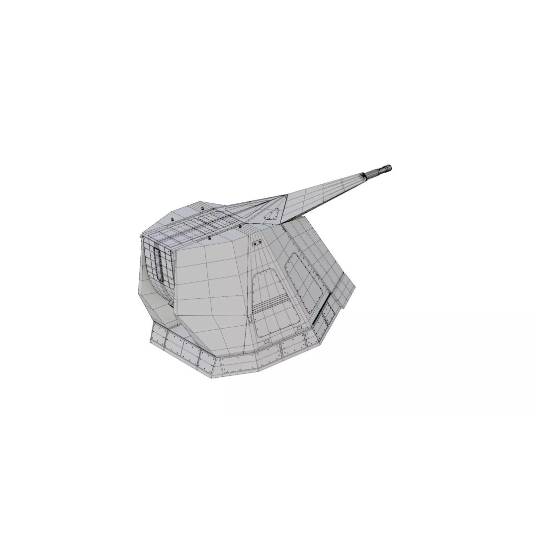 Sovraponte 76mm Naval Gun 3D Model – High Poly PBR Asset, FBX - View 15