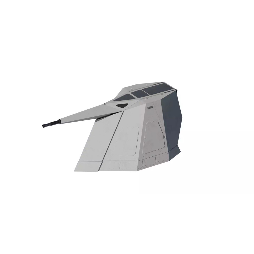 Sovraponte 76mm Naval Gun 3D Model – High Poly PBR Asset, FBX - View 2