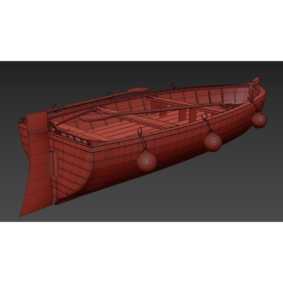 Old Fishing Boat 3D Model – Low Poly PBR Asset, FBX, OBJ - View 11
