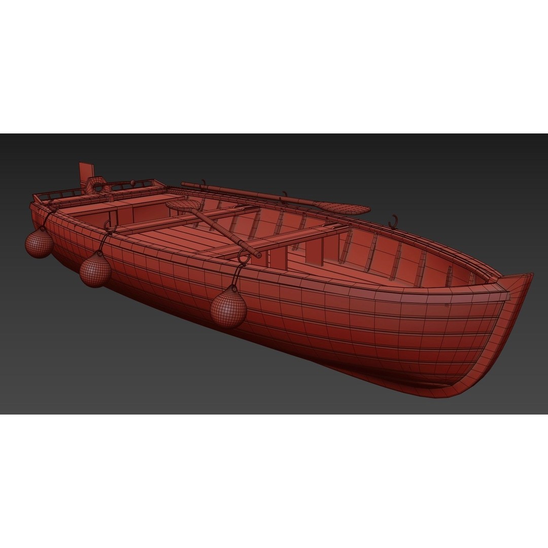 Old Fishing Boat 3D Model – Low Poly PBR Asset, FBX, OBJ - View 12