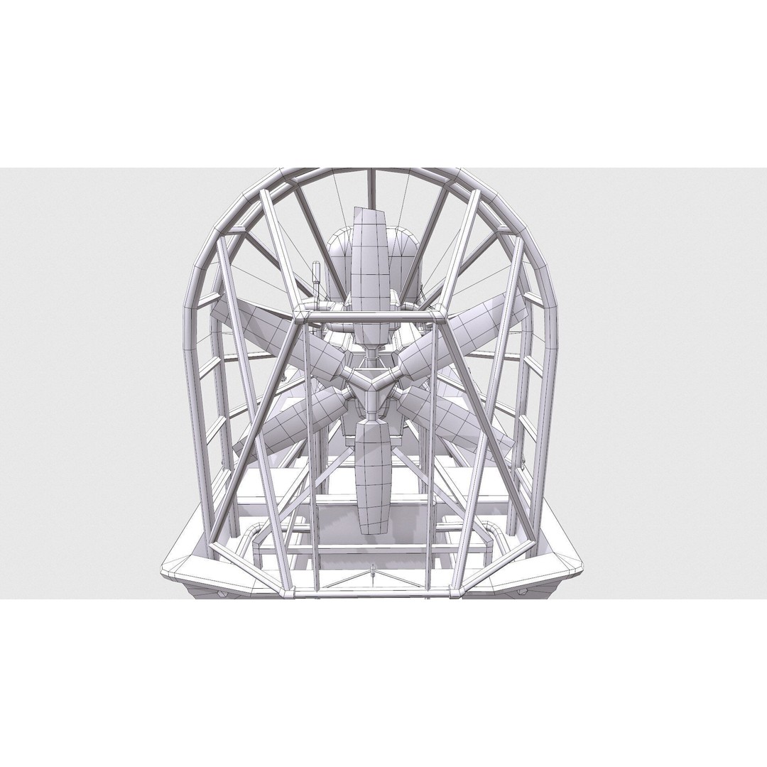 Airboat 3D Model – Low Poly PBR Watercraft for Games, FBX