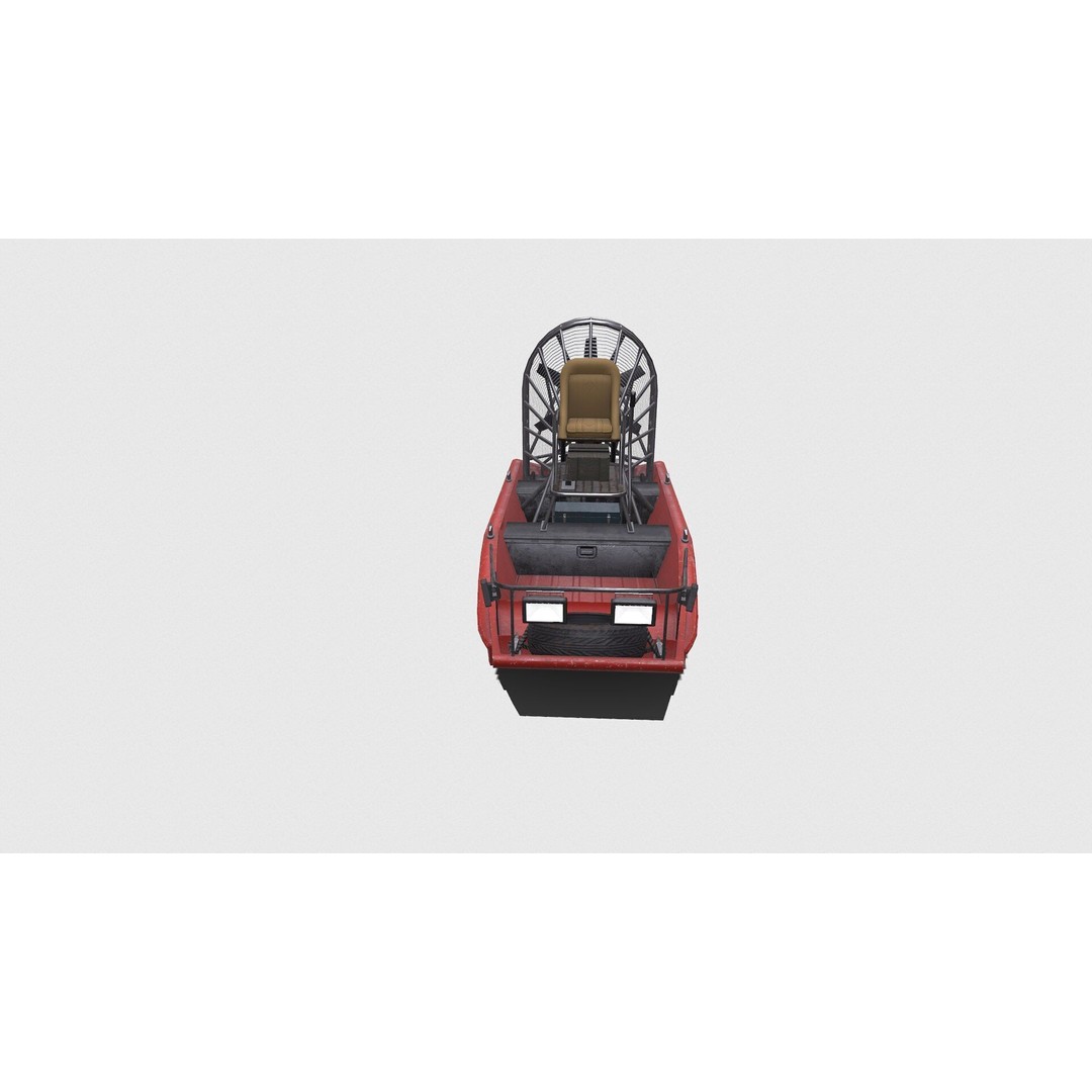 Airboat 3D Model – Low Poly PBR Watercraft for Games, FBX - View 12