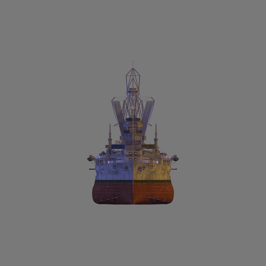 USS Wyoming 3D Model – High Poly Military Ship Asset, FBX & OBJ - View 4
