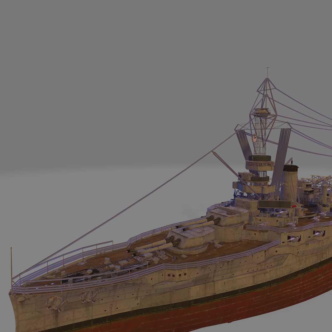 USS Wyoming 3D Model – High Poly Military Ship Asset, FBX & OBJ - View 6