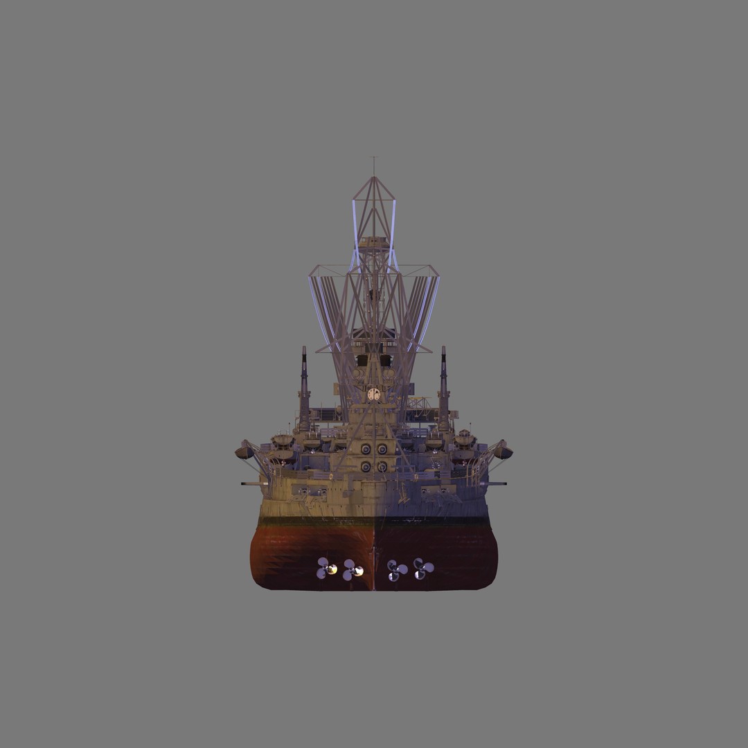USS Wyoming 3D Model – High Poly Military Ship Asset, FBX & OBJ - View 7