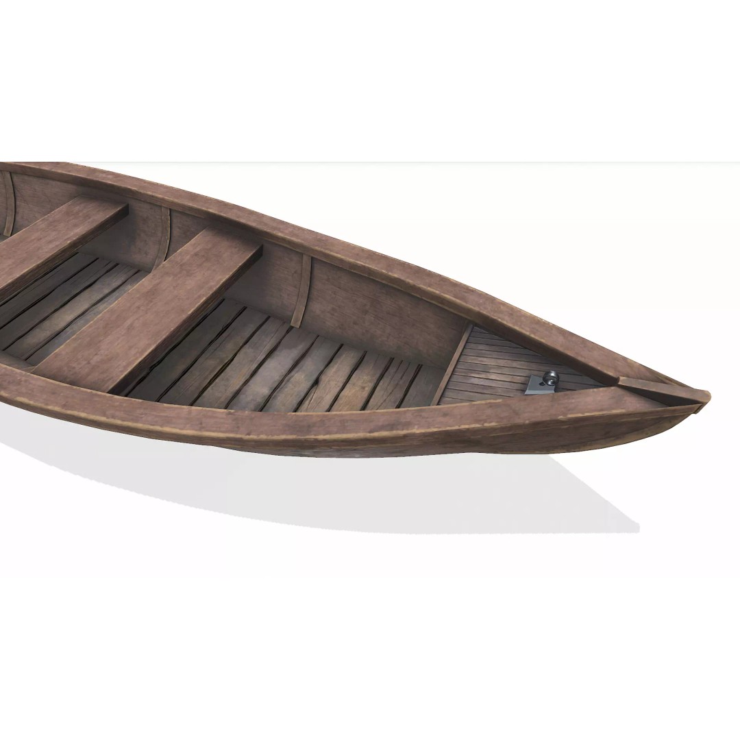 Wooden Boat 3D Model – Low Poly PBR Game Asset, FBX, OBJ - View 26