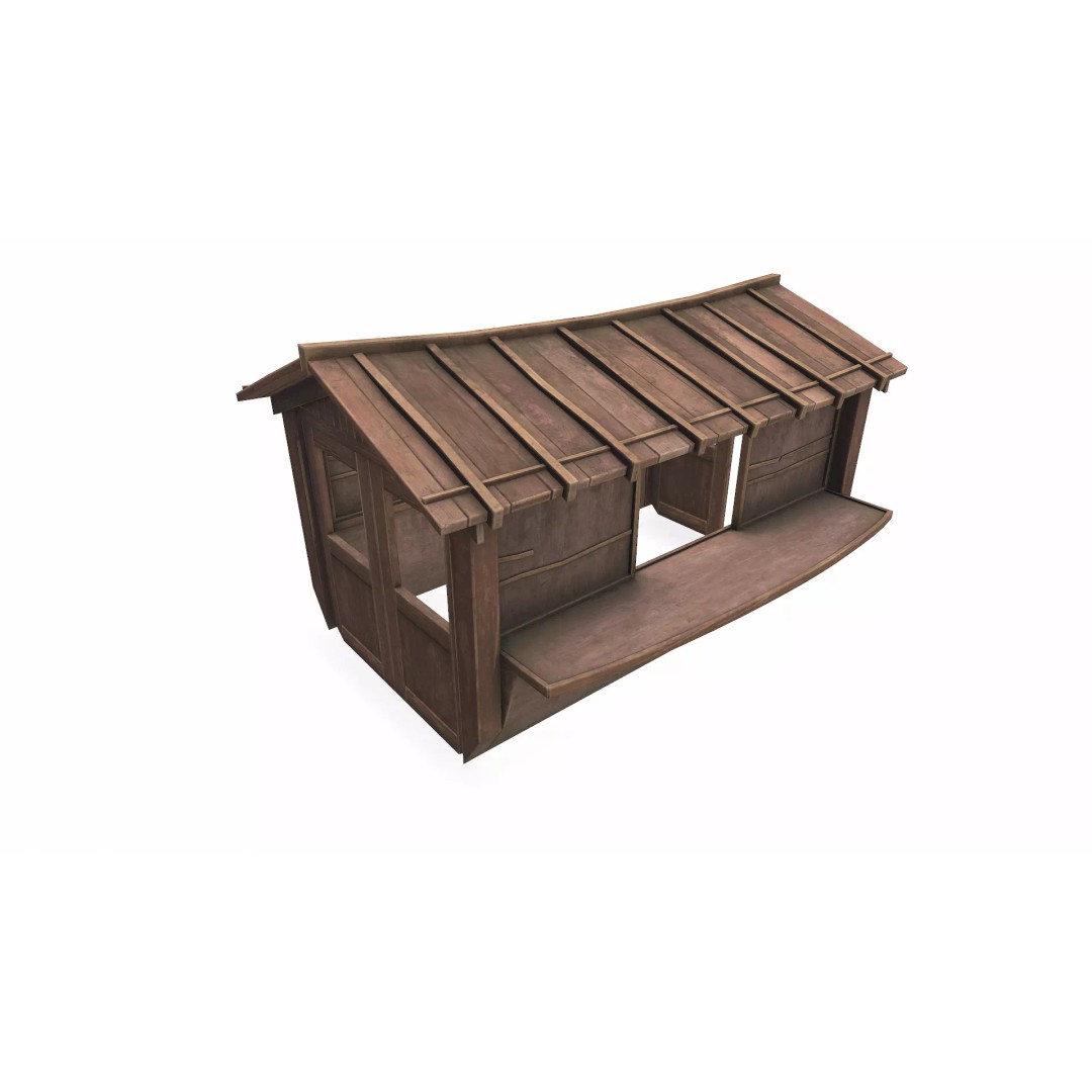 Wooden Boat 3D Model – Low Poly PBR Game Asset, FBX, OBJ - View 29