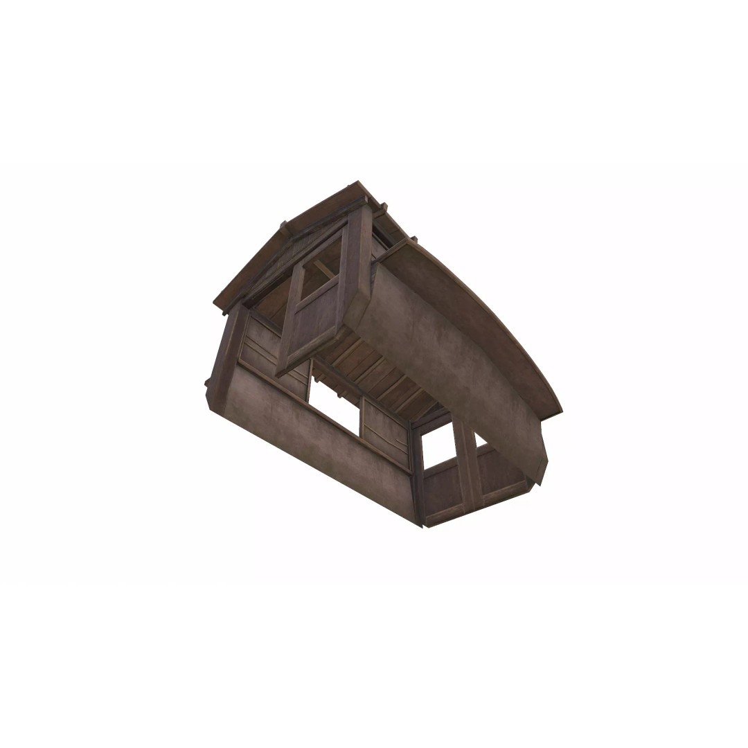 Wooden Boat 3D Model – Low Poly PBR Game Asset, FBX, OBJ - View 32