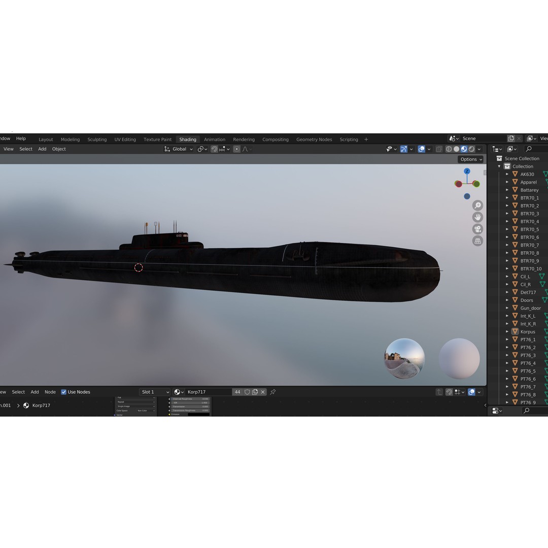 Project 717 Amphibious Transport Submarine 3D Model – PBR Game Asset, FBX