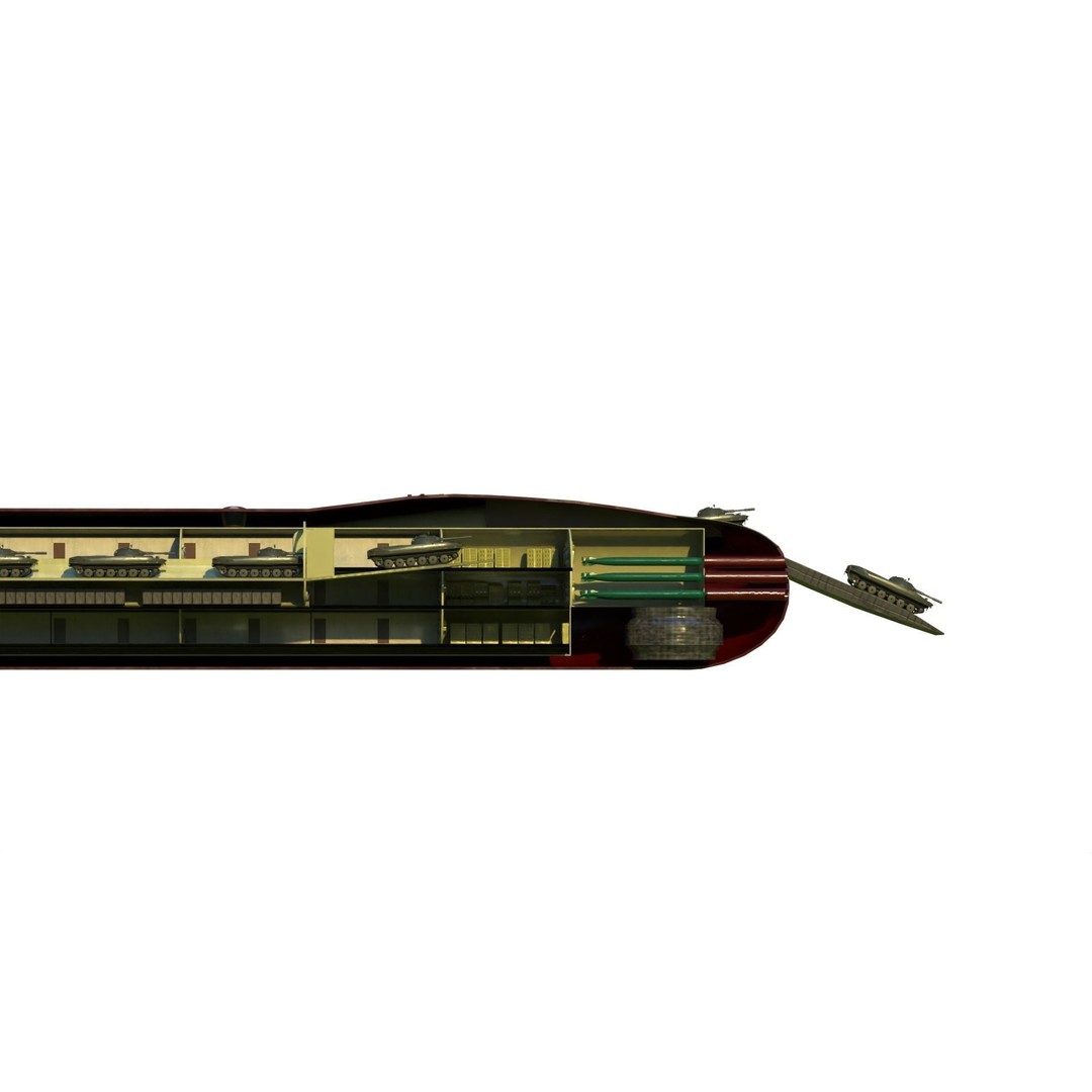 Project 717 Amphibious Transport Submarine 3D Model – PBR Game Asset, FBX - View 14